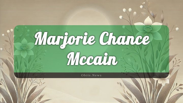 Obituary Reference Image of Marjorie Chance Mccain